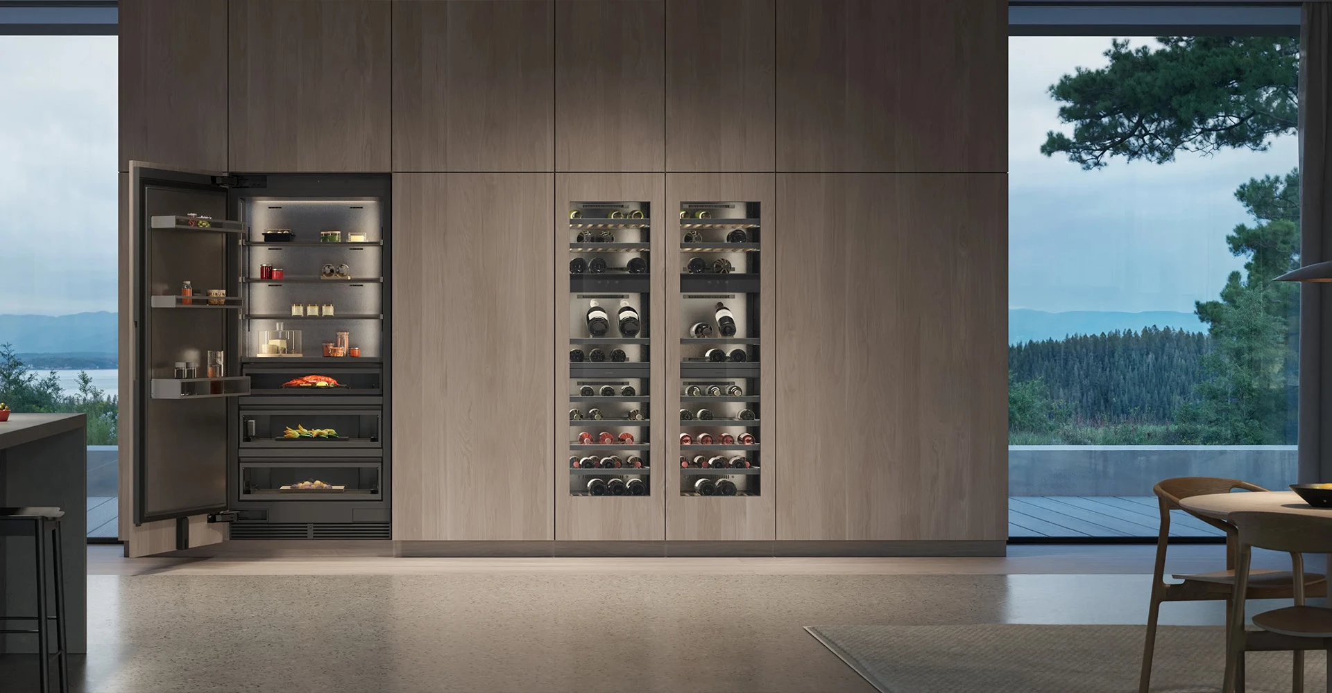 Seamlessly integrated built-in kitchen appliances for modern high-rise apartments.