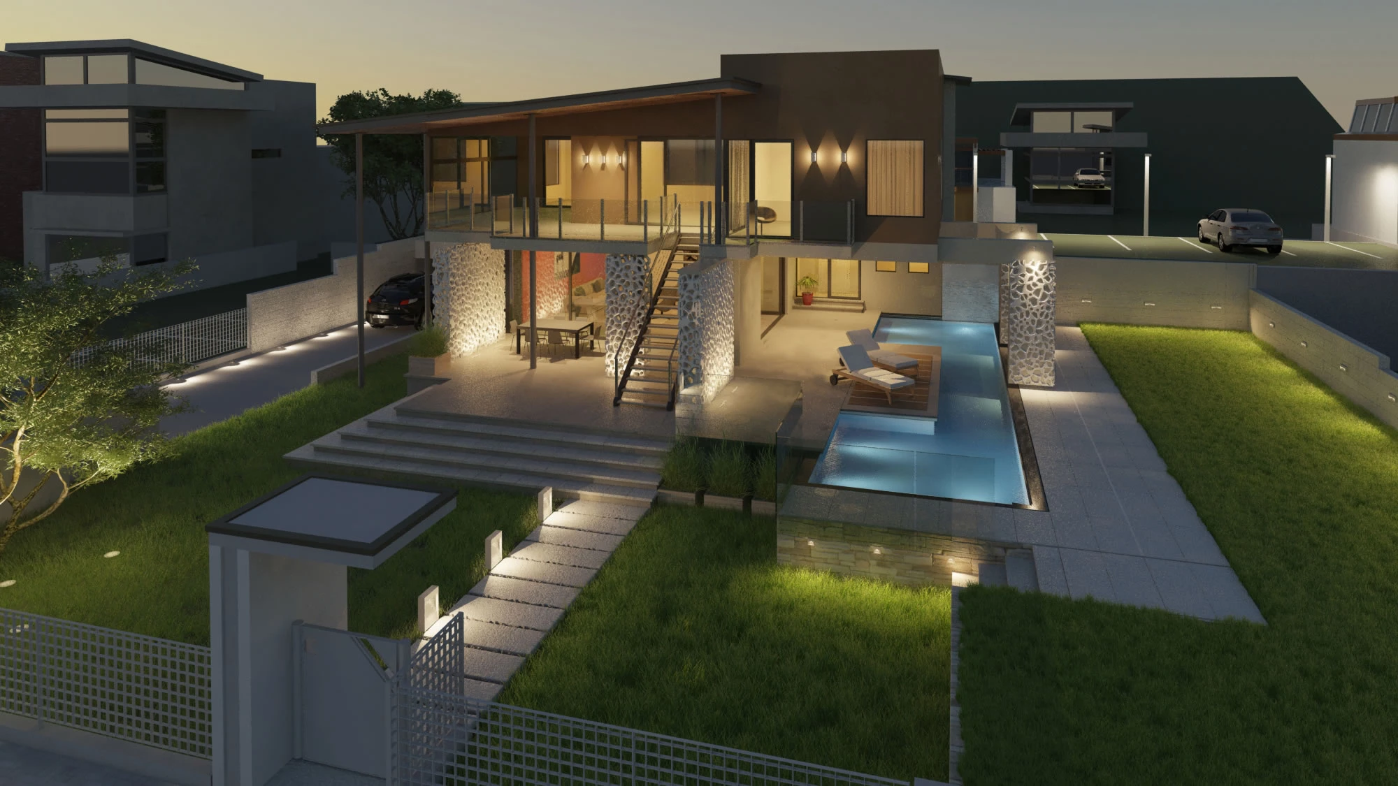 Magnetic track lighting and LED systems for multi-story apartment buildings.