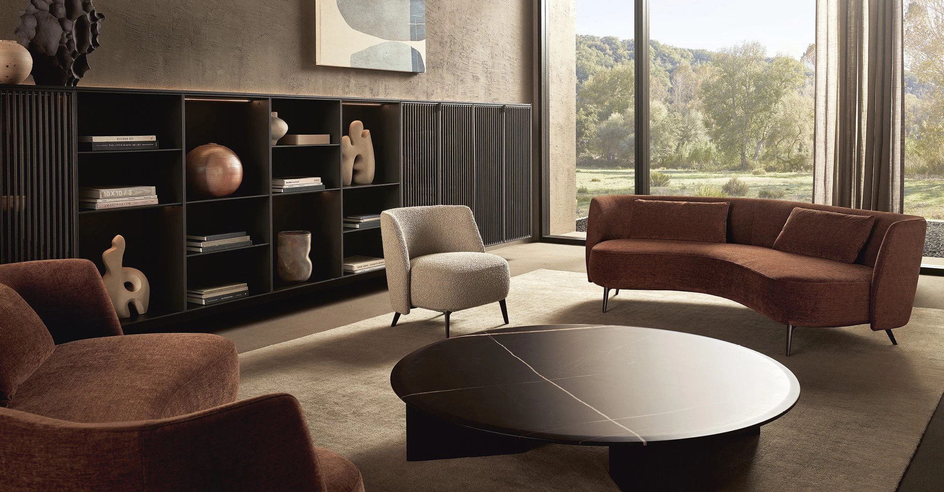 Modern living room furniture and premium sofa sets for luxury apartments.