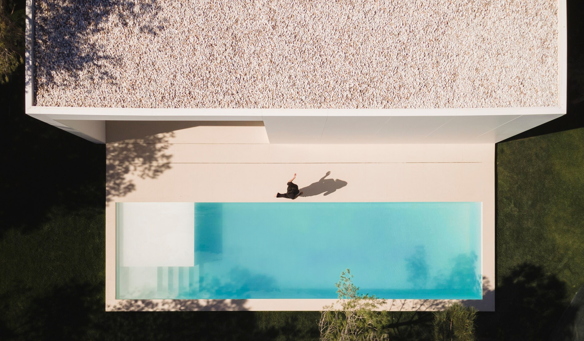 Aerial view of the George Group's swimming pool design