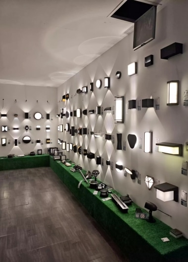 Professional LED lighting fixtures for office buildings and shopping centers.