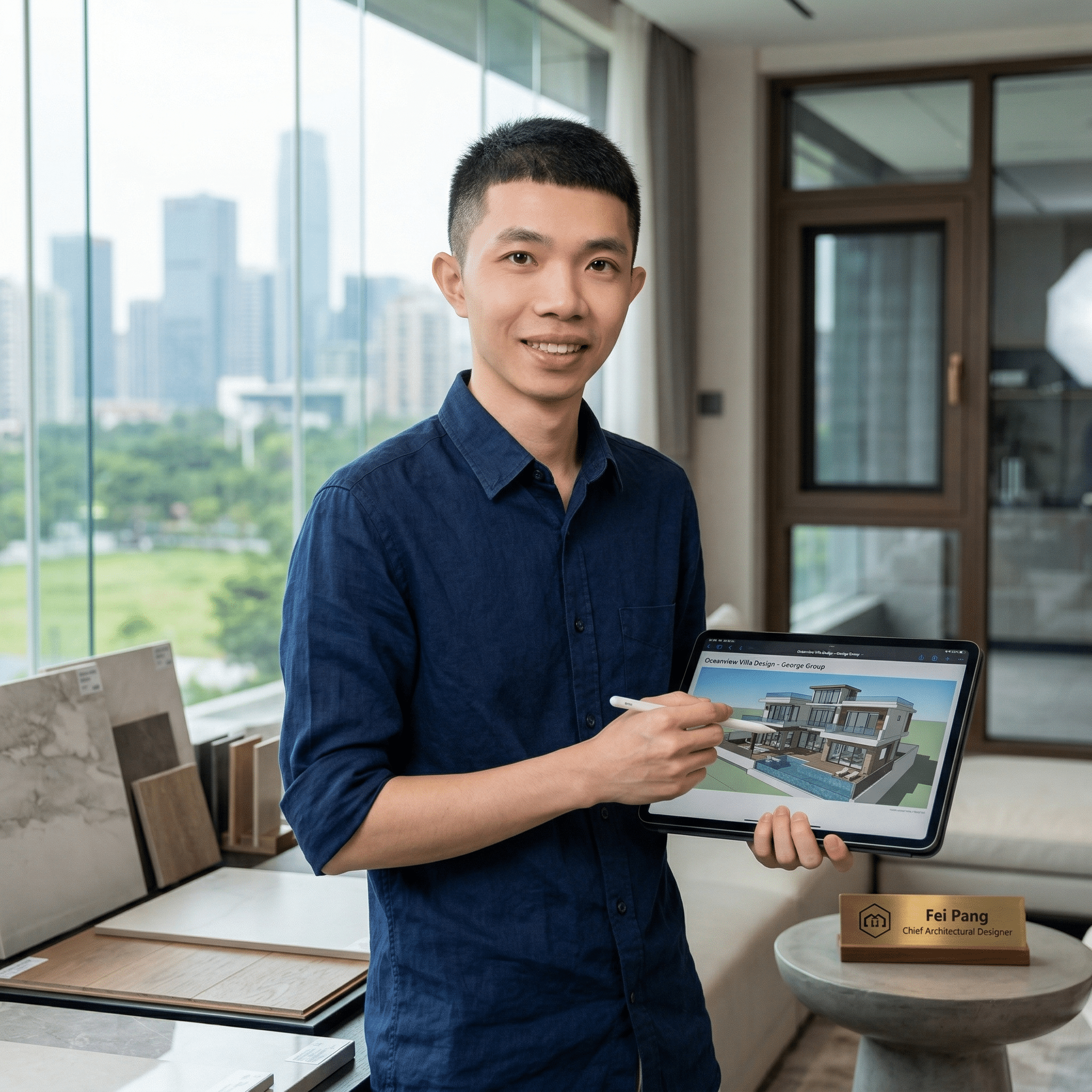 Fei Pang, Chief Architectural Designer at George Group, professional headshot.