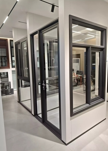 Energy-efficient thermal break aluminum windows for multi-story residential buildings.