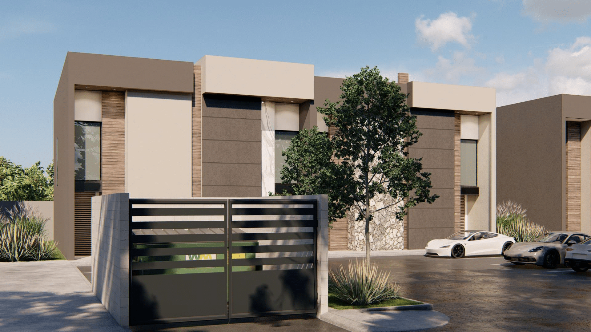 American apartment project exterior featuring modern architectural design and durable building materials directly exported by George Group.