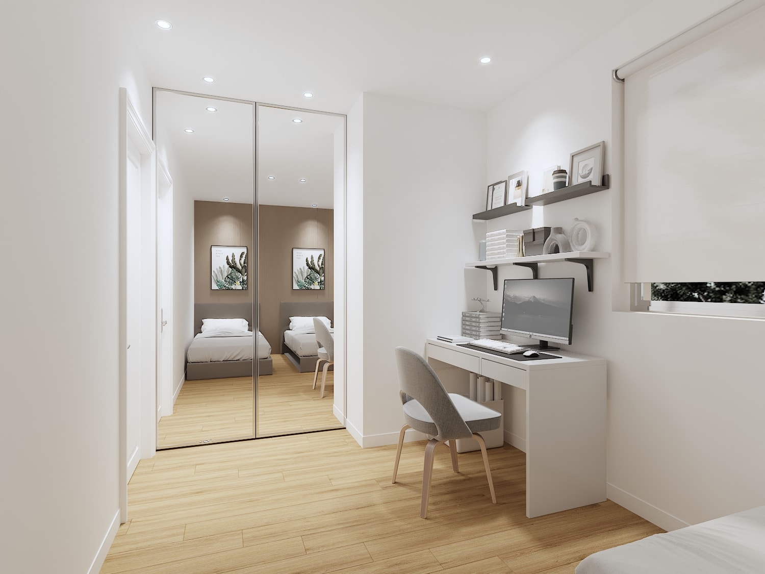 Energy-efficient and soundproof aluminum sliding doors customized to meet Australian building standards for apartment bedrooms.